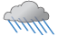 Occasional morning rain and a thunderstorm; otherwise, mostly cloudy and humid