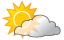Intervals of clouds and sunshine with a thunderstorm in parts of the area; humid